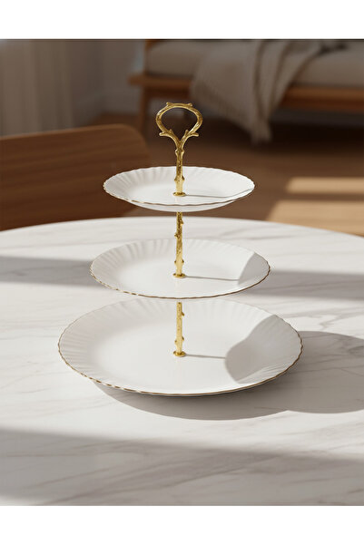 REDTAG White Round 3 Tier Cake Stand