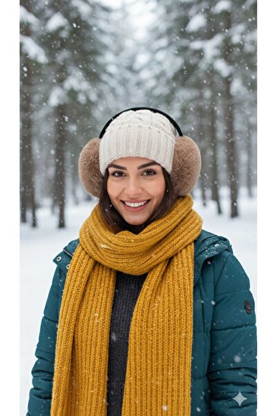 Betülce Foldable soft texture plush earmuff
