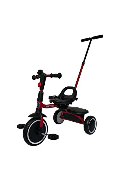 lovely baby دراجة ثلاثية العجلات بمقبض قابل للتعديل، قابلة للدفع، لون أحمر (ل...
