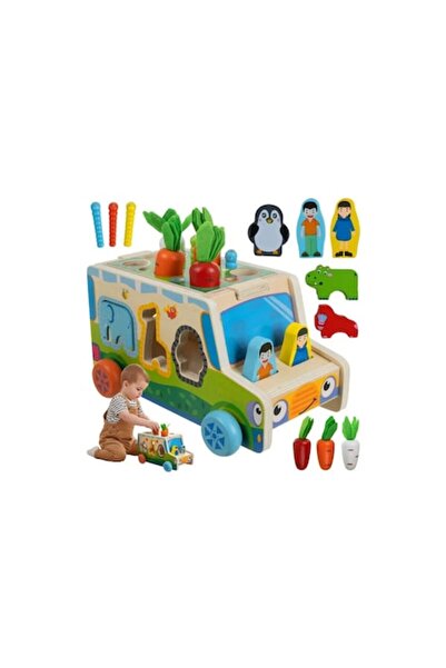 KRUZZEL Montessori educational toy, wooden sorter, multicolor, 15 x 24.5 x 13 cm, complete set