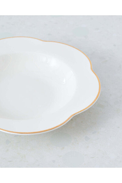 REDTAG White Soup Plate With Gold Rim
