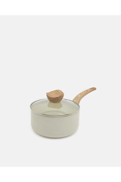 REDTAG Beige Aluminum Non Stick Saucepan With Glass Lid (18Cm)