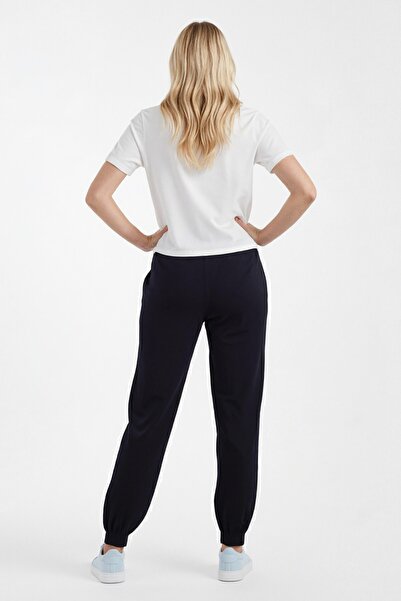 armonika Women's Navy Blue Elastic Waist and Cuffs with Pockets Inside Fleece-Lined Sweatpants Arm-26K001063