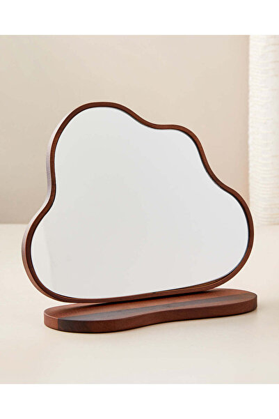REDTAG مرآة خشبية طبيعية باللون البني