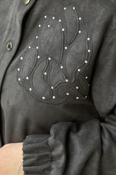 Nuss Front Snap Fastener Double Pocket Suede Cap