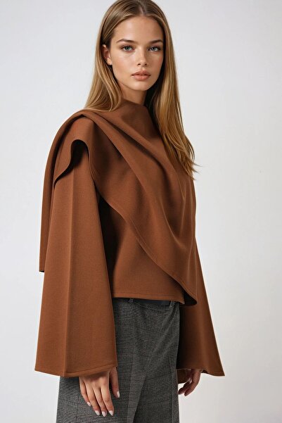 Trend Alaçatı Stili Dámská blůza s širokým střihem a výstřihem do tvaru výstř...