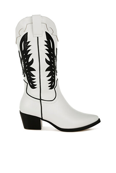 london Rag Women Winged Patchwork Cowboy Boots in White