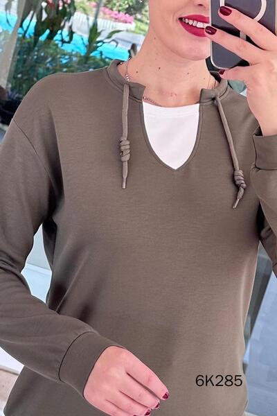 İnce Topuk Collar Detail Modal Sweatshirt 6K285