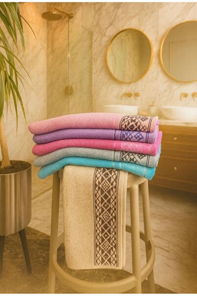 HORECA PAPATYA Set of 6 Face Towels 50x90 cm – Soft & Absorbent Cotton