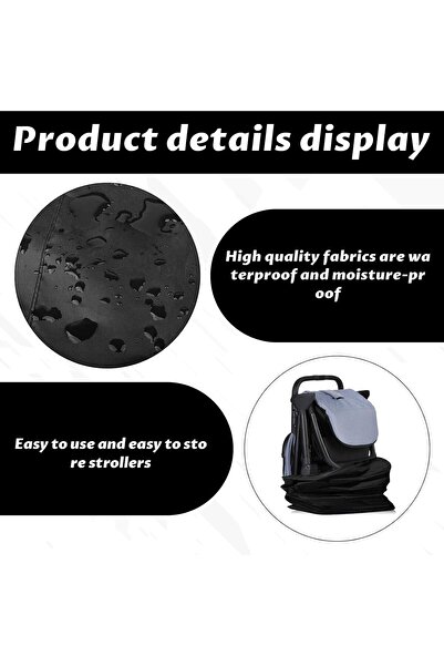 Generic Waterproof Stroller Travel Bag by Qianeffort — Foldable Airline Stroller Cover (Black)