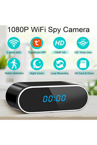 Apple Wi-Fi clock, spy camera full HD 1080P resolution and live streaming capabilities via app.