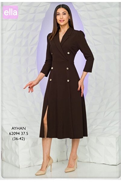 AYHAN Φόρεμα με λεπτομέρεια με κουμπιά με διπλό λαιμό