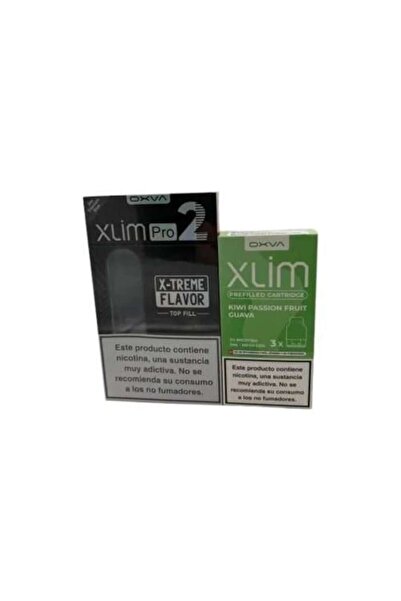 OXVA Xlim Pro 2 Pod Kit - Titanium Blue + Xlim Prefilled Kiwi Passion Fruit Guava 20mg (3-pack)