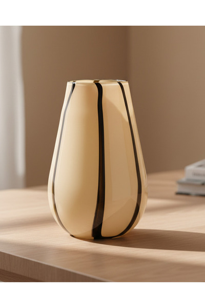 REDTAG Beige Embellished Glass Vase
