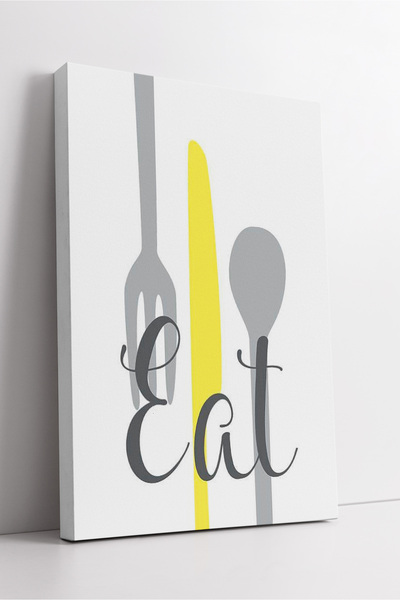 KOSS Dijital Tablou decorativ de bucătărie din pânză, modern, cu scrisul „Eat...