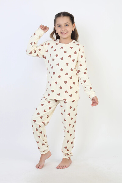 My Hanne Patterned Girl's Pajama Set 51240