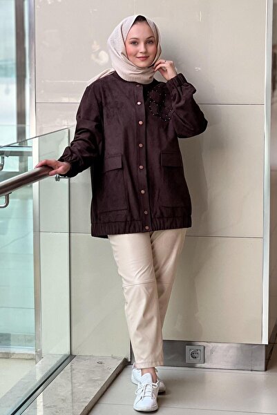 Nuss Front Snap Fastener Double Pocket Suede Cap