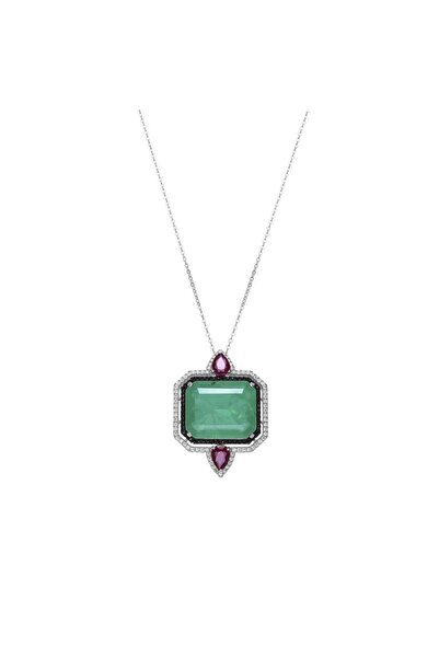Luxenter 925 Sterling Silver MALIZU Necklace with Rhodium NF 126978-00