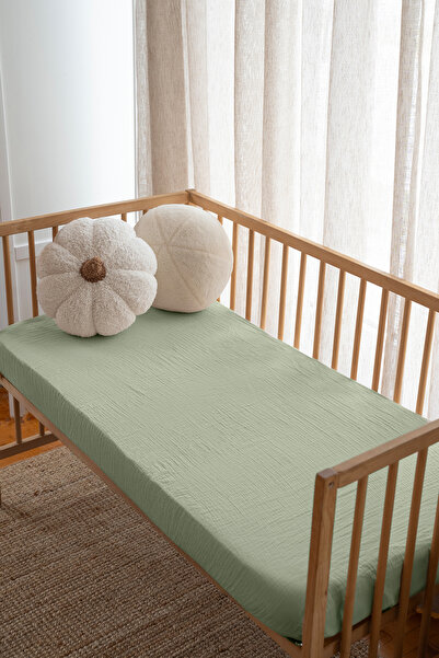 Wheeppo ملاءة سرير مرنة من القطن الخالص 100% - سرير مينت بارك 70×120 سم