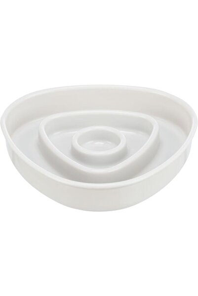 Trixie Slow Feeding Plastic Bowl for Cats - WHITE/15CM
