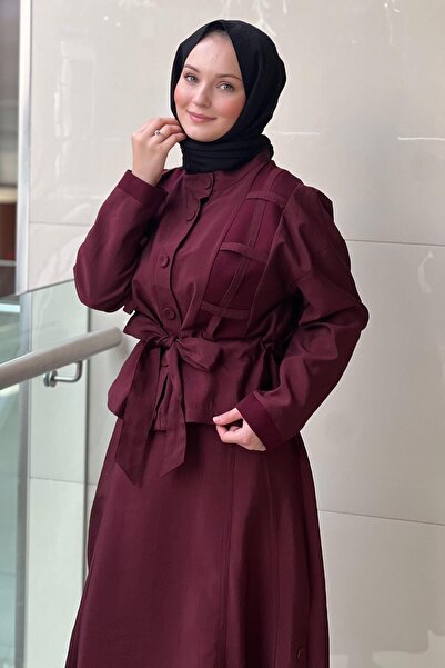 Ceremony Suit with a Jacket and a Skirt with Cage Detailing and Buttons on the Sides