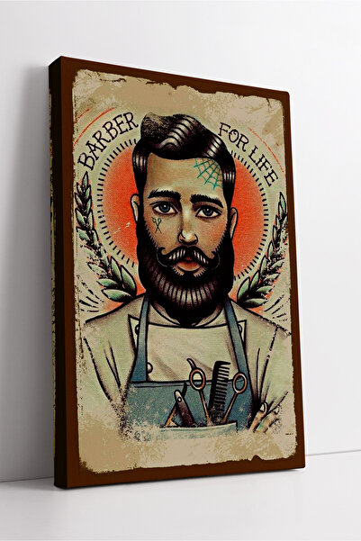 KOSS Dijital Μοντέρνο στυλ με ρετρό σχέδιο πορτρέτου κουρέα με φιγούρα ανδρών...