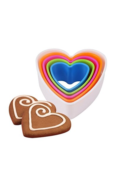 FORHOUSE Set of 5 heart-shaped cookie and pastry cutters