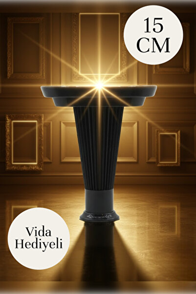 MH MiniHediye Furniture Sofa Pouf Unit Seat Leg 15 cm Black Base Legs