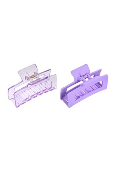 OEM Lilac Rectangular Hair Clips for Women 8.5cm - 2pcs