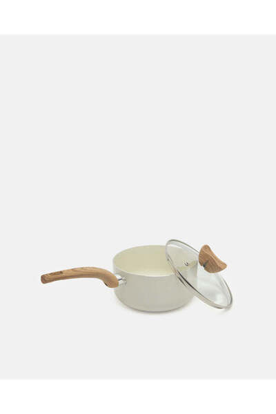 REDTAG Beige Aluminum Non Stick Saucepan With Glass Lid (18Cm)