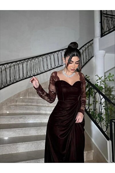 LMAURA Elegant Korean velvet evening dress
