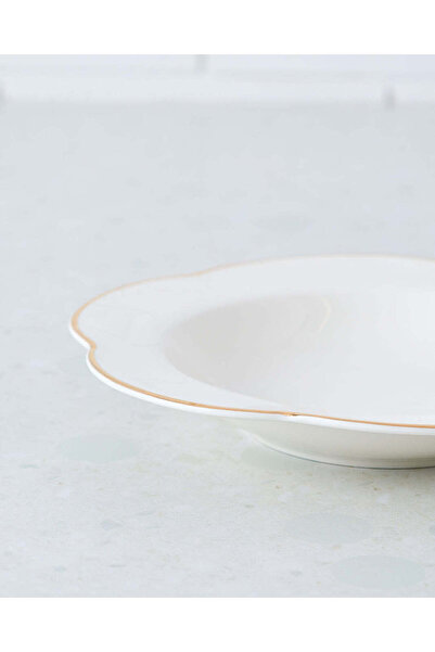 REDTAG White Soup Plate With Gold Rim