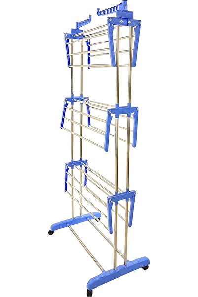 Home Dwell Foldable Cloth Drying Stand with Wheels – Multi-Layer Stainless Steel Laundry Stand