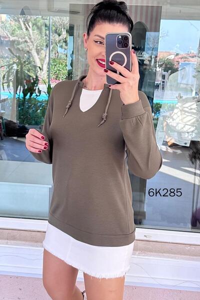 İnce Topuk Collar Detail Modal Sweatshirt 6K285