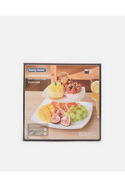 REDTAG White Square 2 Tier Cake Stand