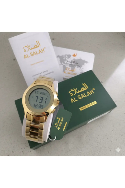 al salah ساعة إسلامية ذكية مع تنبيهات لأوقات الصلاة وتذكير بالأذان ووقت مزدوج...