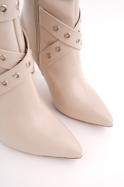 Madam Tarz Μπότες με λεπτό τακούνι και ζώνη κάψουλας BLN-2401