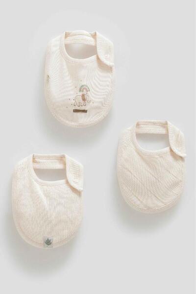 Caramell 100% Cotton Good Baby 3-Piece Bib Set Crml.One1840 Beige