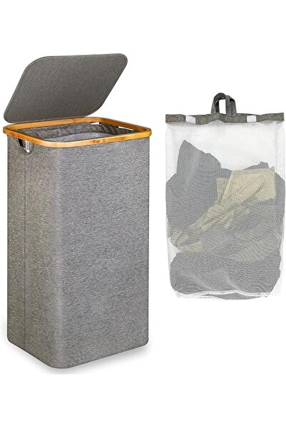 Home Dwell Bamboo Laundry Basket/Laundry Bag - Large 40 x 33 x 75 cm
