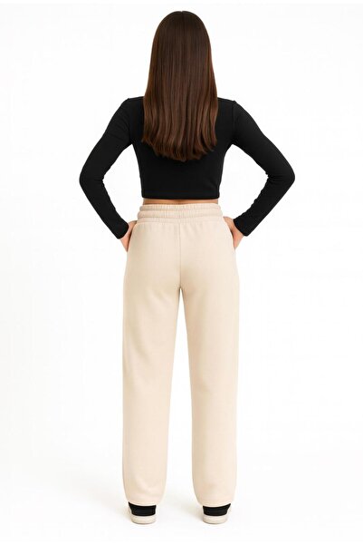 AXXEL Women's Light Beige Interlock Sweatpants-P2273