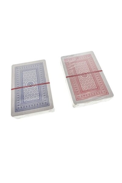 OEM Set de 2 pachete de cărți de poker PK-81811, cutie de plastic, verso roșu...