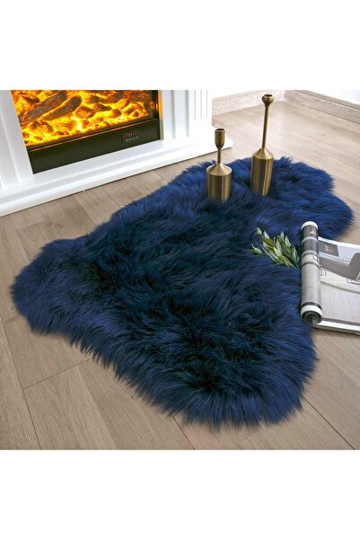 Faria Covor pufos din blană artificială, 60x90cm, stil „piele de oaie”, bază ...