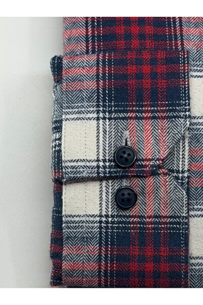 KAMER Regular Fit Winter Long Sleeve Button-Up Collar Plaid Multi-Color Shirt 3870R