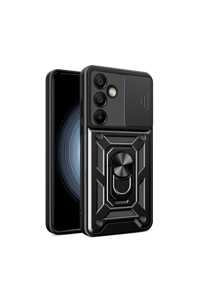 Başkenttekno حافظة سامسونج جالاكسي S25 FE مع حامل مغناطيسي وحماية للكاميرا وغ...