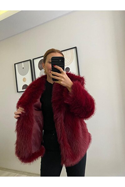 TB Butik Soft Textured Snap Closure Premium Fur Plush Coat