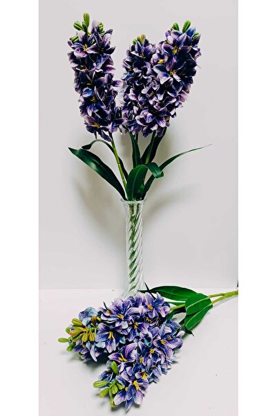 OSO HOME A+A Kalite Şebboy-Sümbül Lila Demet Çiçek 3 Dallı 6 Yapraklı 50 cm