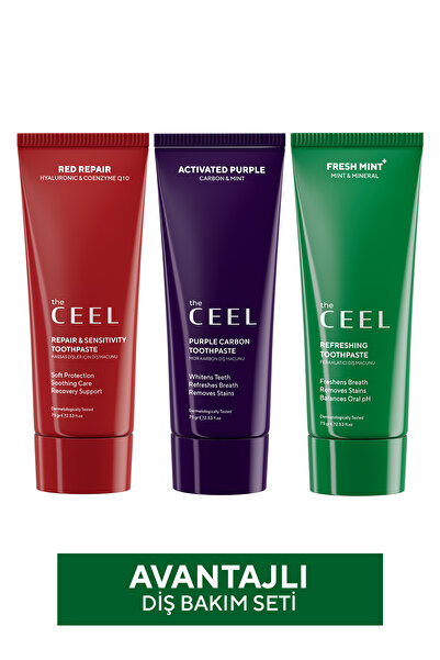 The Ceel Beyazlatıcı, Ferahlatıcı ve Hassasiyet Koruyucu Etkili 3’lü Diş Bakı...