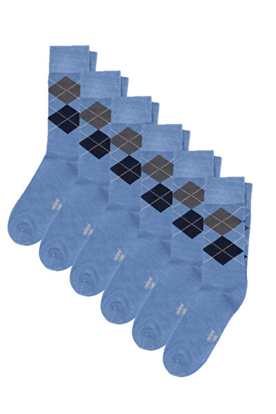 Cacharel 6-Piece Men's Socks with Baklava Pattern