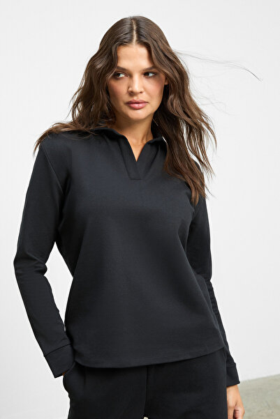 ETHIQUET ALODIA Γυναικείο πουκάμισο από ελαστικό ύφασμα με γιακά, κοντό μανίκ...