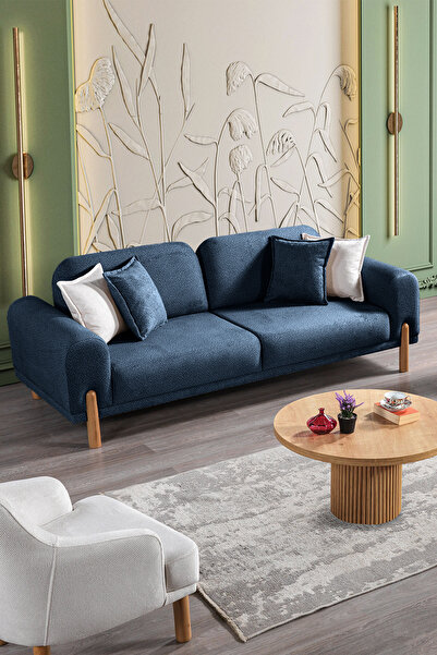 Eymense Class Bohem Üçlü Koltuk Lacivert